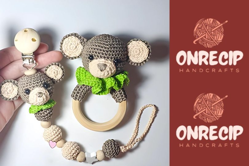 Crochet Monkey Pacifier Clip And Rattle Set Amigurumi Free Pattern ...