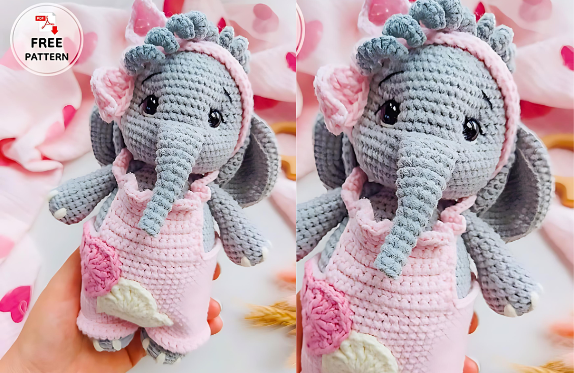 Little Crochet Elephant Amigurumi Free Pattern onrecip