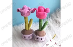 Read more about the article Free amigurumi tulips in a pot crochet pattern