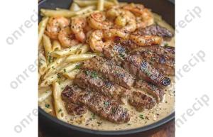 Read more about the article Cajun Shrimp and Steak Alfredo Pasta