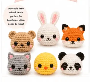 Read more about the article Kawaii Animal Heads Free Crochet Pattern