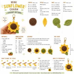 Read more about the article Mini Sunflower Charm Free Crochet Pattern