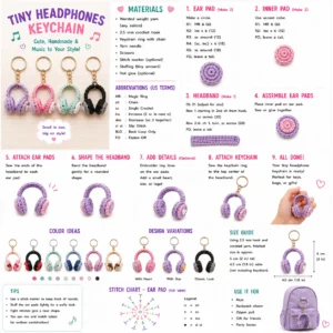 Read more about the article TINY HEADPHONES KEYCHAIN FREE PATTERN