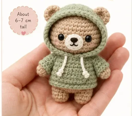 You are currently viewing Tiny Bear in Hoodie Crochet Pattern